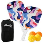 Proberos® Pickleball Paddles Kit with 4 Balls & Storage Bag Fashion Print Pickleball Game Set for Kids & Adults Outdoor Family Game Pickleball Paddles Gift for Kids