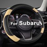 GIANT PANDA Customized Auto Steering Wheel Cover for Subaru Forester, Car Steering Wheel Cover for Subaru Outback and Crosstrek - Beige