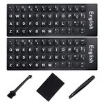 English Keyboard Stickers [5 in 1],Super Clear Large Print Bold White Letters on Black Background English US Keyboard Letter Stickers for Laptop Desktop Computer Keyboard Alphabet Sticker-Matte