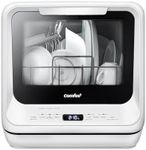 COMFEE' Countertop Dishwasher, Portable Dishwasher with 5L Built-in Water Tank, No Hookup Needed, 6 Programs, 360° Dual Spray, 192℉ Steam& Air-Dry Function, Mini Dishwasher for Apartments& RVs, White