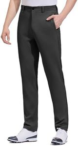 SPECIALMAGIC Men's Slim-Fit Stretch Golf Pants, Water Resistant Hiking Pants with Zipped Pockets, Men's Dress Pants Elastic Waist Lightweight Casual Outdoor (Black, 34W)
