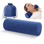 urnexttour Cervical Neck Pillow Memory Foam Cervical Roll Round Pillows Support Lumbar Pillows Navy