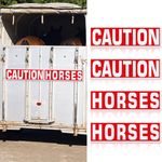 Humyoun 4 Pcs Trailer Decals Caution Horses Stickers 16.1 x 4.6 Inch Reflective Red Caution Horse Sticker Safety Kit for Trailer Safety Warning Decal Decor