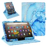 ZoneFoker All New Kindle Fire HD 10 Tablet & Fire HD 10 Plus (11th Generation,2021 Released) Cover Case, 360 Protection Multi-Angle Viewing Stand Auto Sleep/Wake with Card Slots - Marble Blue