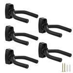 KATUMO® Guitar Hooks for Wall Guitar Display Bracket Wall Mount Guitar Hanger Hook Holder Fits Guitars, Bass, Mandolin, Banjo, Violin, Ukulele (Pack of 5)