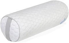 Kingnex Bolster Roll Pillow Under Knee for Back Sleepers Between Legs for Side Sleep to Relief Lower Back Pain Shredded Latex Filling and Removable Cooling Cover 20x8