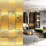 Planet Decor Modern Attractive Hanging DIY Room Divider Static Inky Decorative Wall Screen Partition for Decorating Living Dining Room Kitchen & Bedroom Set of 12 (Golden)