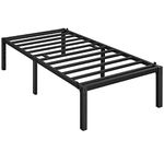 Yaheetech 41cm Single Bed Frame Metal Solid 3ft Single Platform Bed with Heavy Duty Steel Slat Support/Non-slip Mattress Foundation/No Box Spring Needed/Under-bed Storage Space Assembly