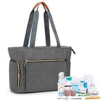 CURMIO Nurse Tote Bag, Portable Medical Supplies Bag with Padded Laptop Sleeve for Home Visits, Clinical Study, Health Care, Bag Only, Grey (Patent Pending)