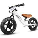 KRIDDO Toddler Balance Bike 2 Year Old, Age 18 Months to 5 Years Old, 12 Inch Push Bicycle with Customize Plate (3 Sets of Stickers Included), Gift Bike for 2-3 Boys Girls, White