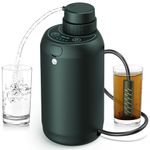 Portable Electric Water Filter System for Camping, 0.01 Micron 5-Stage Filtration with Emergency Lighting for Survival, Hurricane, Storm, Outages, Backpacking - Dark Green