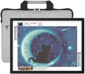 HIUKCOLED A3 Built-in Tilt Stand Light Tracing Box with Storage Bag, 3 Colors/Stepless Dimmable/6-level Brightness Adjustable, Battery Powered LED Light Bored for Drawing,Diamond Painting,Sketching