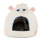 Best Friends by Sheri Novelty Pet Hut in Lamb SheepWheat Covered Dome Small Cat and Dog Bed