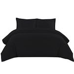 Sunshine Comforts king Size Bedding Set - 100% Soft Egyptian Cotton Quilt king Size Duvet Cover with Pillow Cases - Breathable & Anti Wrinkle 200 Thread Count kingsize Duvet Cover Set (Black)