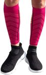 Zensah Featherweight Compression Leg Sleeves - Relieve Shin Splints, Calf Strains (Fuchsia, Small)