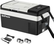 Setpower Electric Coolers for Vehicles AC/DC Car Refrigerator, 20L/21QT 12V Refrigerator Car Fridge Portable Freezer, Plug In Cooler for Truck RV SUV Van Travel Camping, Black