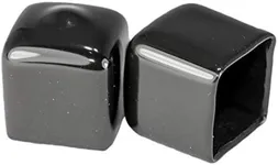 Made in USA Prescott Plastics 0.5" Inch Square Vinyl Plug Insert (50 Pack), Black Rubber Flexible End Cap for Metal Tubing, Fence, Glide Insert for Pipe Post and Furniture