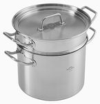 Kuhn Rikon Montreux Stainless Steel Stock Pot with Removable Pasta Insert and Lid,Silver, 22 cm/6.5 Litre