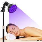 54W Tanning Lamp for Home, Tanning Lamp for Face and Body with Eye Mask, Adjustable Height, 18pcs LEDs 395nm Home Sunbathing Self Tanning Device (Vertical model)