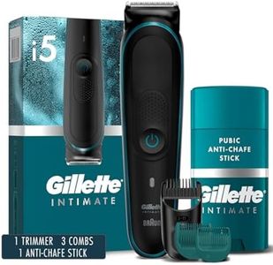 Gillette Intimate Men’s Pubic Hair Trimmer, SkinFirst Pubic Hair i5 Trimmer for Men, Waterproof, Cordless for Wet/Dry Use, Shaver for Men, Lifetime Sharp Blades, Includes Anti Chafe Stick, Gift Set