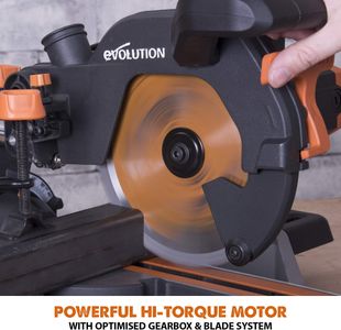 Evolution Sliding Mitre Saw – R210SMS+ Compact, Multi-Material Cutting
