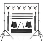 Backdrop Stand Kit with 2 Sandbags & 6 Clamps 2M×3M/6.5ft×10ft Adjustable Photo Background Support System with Carrying Bag for Video Studio Wedding Photoshoot Holder