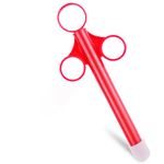 ANGCURE Lube Applicator Syringes, Lubricant Tube Shooter with Smooth Rounded Cap for Men, Women & Couples, Reusable, Easy Use & Clean [10ml Scales][Red]