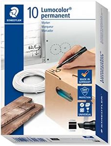 Staedtler Lumocolor 350-9 Chisel Tip Permanent Marker - Black- Pack of 10