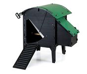 Green Frog Designs Small Chicken House - Green, Fox Proof Hen Cage for Poultry | Waterproof Backyard Hutch for Pets | Recycled Plastic | 2-4 Chicken Capacity | Removable Roof & Door