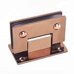 Heavy Duty 90 Degree Glass Door Cupboard Showcase Cabinet Clamp Glass Shower Doors Hinge Replacement Parts Wall-to-Glass (Rose Gold Chrome)