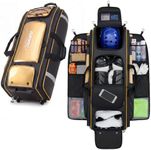 Fanwoli 100L Rolling Baseball Catchers Gear Bag, 5-Hook Dugout Organizer