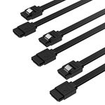 SABRENT SATA cable 6Gbps, sata 3 cable, (3 Pack), hdd ssd data cable, straight 7 pin SATA III cable with locking latch for hard drives sata HDD/SSD, SATA I & II, 50 cm, black (CB-SFK3)