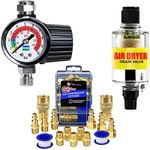 ZN312 Desiccant Oil Water Separator, AR-02 Analog Regulator and Air Compressor Fittings (LE-CU15K) Bundle