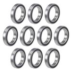 uxcell 6805-2RS Deep Groove Ball Bearings 25mm Inner Dia 37mm OD 7mm Bore Double Sealed Chrome Steel Z2 10pcs