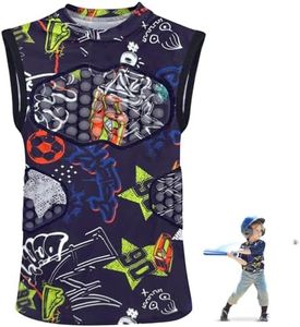 Gracfulcub Baseball Chest Protector Youth Padded Football Shirt, Chest Protector Baseball Youth, Football Padded Shirt for T Ball, Lacrosse & Goalies (Blue, YS)