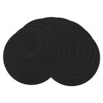 SHACOS Round Braided Placemats Set of 8 Washable Cotton Polyester Woven Round Table Mats for Dining Tables 15 inch (Black, 8)