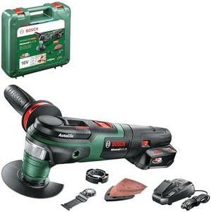 Bosch 603104071 AdvancedMulti 18 Cordless Multifunction Tool with 18 V Lithium-Ion Battery, Green