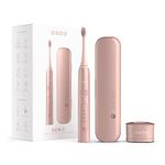 Ordo Sonic+ Electric Toothbrush with Case, Electric Toothbrushes for Adults, Charging Travel case, 4 Brushing Modes, Fast Rechargeable Battery, Silicone-Polishing, USB Charger, Rose Gold