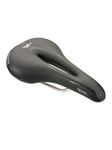 Terry Butterfly Century Bike Saddle | Bicycle Seat Optimized for Women - Flexible & Comfortable | Sit Bone Support, Long Distance Riding Comfort, Black Fibra-Tek Leather, Low Profile, Flat Top