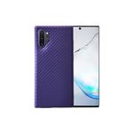 Casecious Compatible with Samsung Galaxy Note 10 Plus 4G or 5G Matte Carbon Fiber Soft TPU Slim Phone Back Case Cover (Purple)