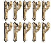 Ferio Zinc Antique Brass Jaguar Designer Heavy Curtain Supports Holder for Door and Window Curtain Brackets Set for 1 Inch Rod (Pack of 10 Pcs)