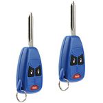 Key Fob Keyless Entry Remote fits Chrysler Aspen Pt Cruiser/Dodge Caliber Dakota Durango Magnum Nitro Ram/Jeep Compass Patriot Wrangler/Mitsubishi Raider (Blue), Set of 2