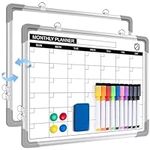 Magnetic A3 Monthly Planner Whiteboard for Wall, ARCOBIS Small Mini Whiteboard 40 x 30 cm Hanging Double-Sided White Board for Wall, Drawing, Kitchen Grocery List, Cubicle Planning Board