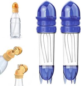 YTXOX Water Bottle Spout Conversion Cap with Straw, Spill Proof Water Bottle Twist Cover Cap, Adapter for Plastic Bottles, Reusable Liquid Caps Straw Lid, Universal Soda Can Lids Spouts (Blue)