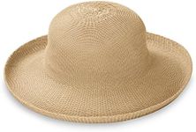 Wallaroo Hat Company Women’s Petite Victoria Sun Hat – Ultra-Lightweight, Broad Brim, Petite Style, Designed in Australia, Tan, One Size