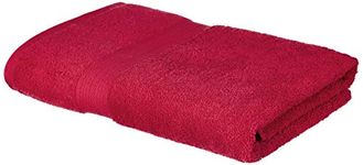 Amazon Brand - Solimo 100% Cotton Bath Towel, 500 GSM (Spanish Red)