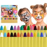 ACWOO Face Paint Crayons Kit, 28 Colors Safe Non-Toxic Face Body Crayons for Kids Children, Bright Colors Body Painting Kit for Halloween Makeup, Party or Cosplay