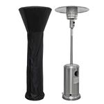 Dellonda Freestanding Gas Patio Heater 13kW with wheels for Commercial & Domestic Use, Supplied with Cover, Stainless Steel - DG221