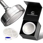 AquaHomeGroup Luxury Filtered Shower Head (Metal) 2 Cartridges Vitamin C + 5 Shower Caps - Reduses Chlorine & Sediments - Consistent Water Pressure - Massage and SPA Effery Shower Head