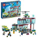 LEGO 60330 City Hospital Building Set with Ambulance Toy Truck, Rescue Helicopter, Road Plates and 12 Minifigures, Gifts for 7 Plus Year Old Kids, Boys & Girls